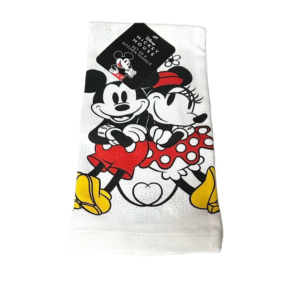 Disney Mickey and Minnie Mouse Set of 2 Kitchen Towels 15” x 26